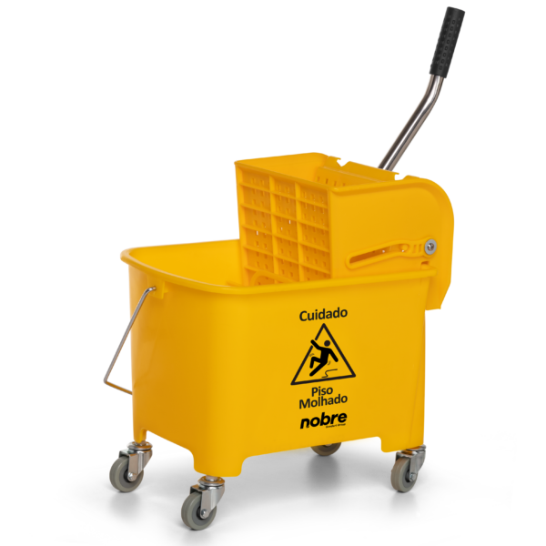 Carro prensa mopa balde 20 lts amarillo